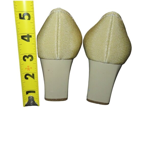 Liz Claiborne Beige Corporate 3 New York Stretch square Toe Sculpted Heel Pumps - Picture 5 of 11